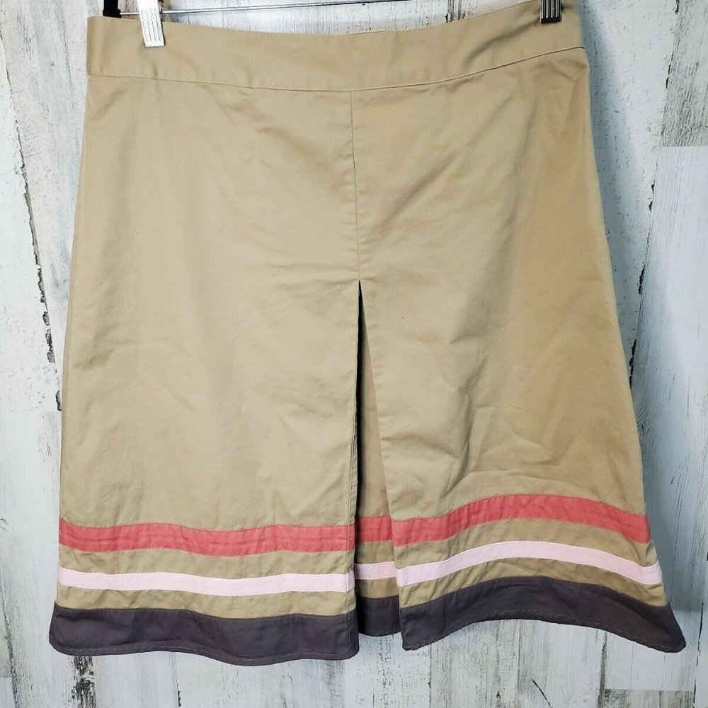 Merona Women's Tan & Pink 100% Cotton Flare Skirt